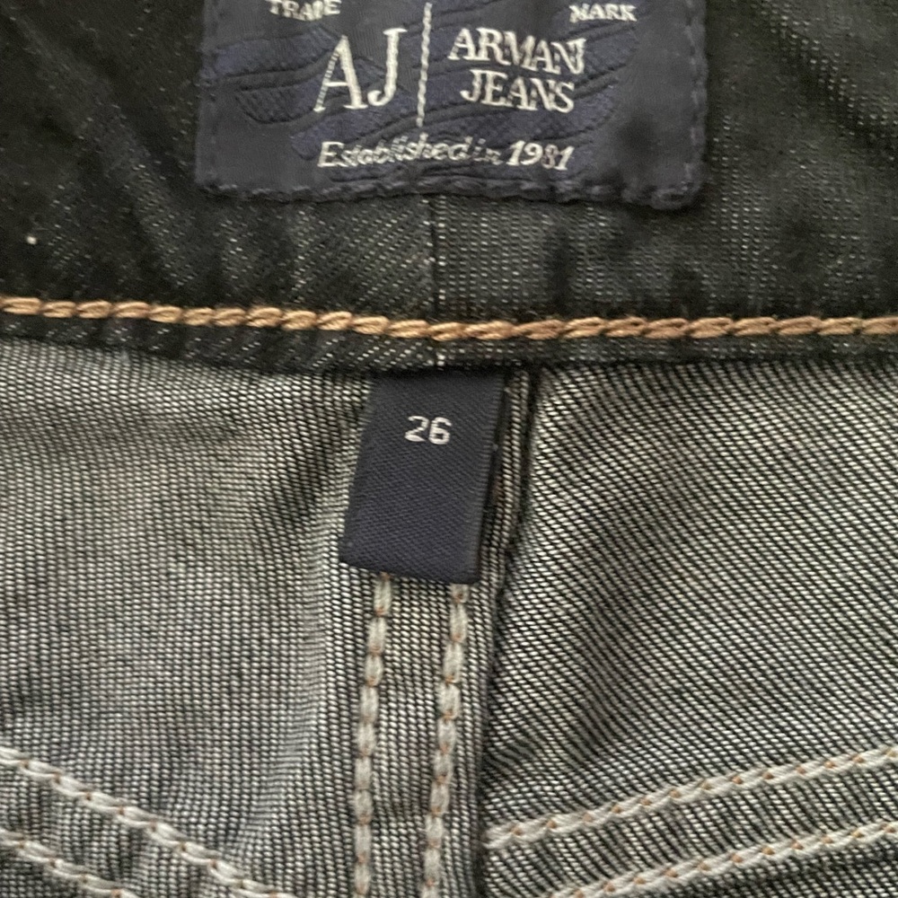NWT Armani Skinny Slim Jeans Black Denim, Size 26 - Picture 7 of 9